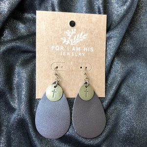 New Leather and Gold Earrings
